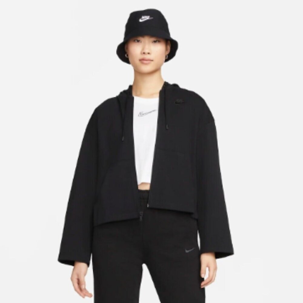 Nike Sportswear Full-Zip Hoodie Loose Fit Sweatshirt Black Size Medium NWT